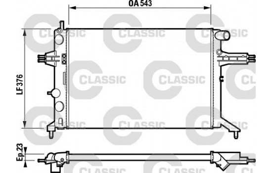 Radiator, engine cooling VALEO CLASSIC 232795