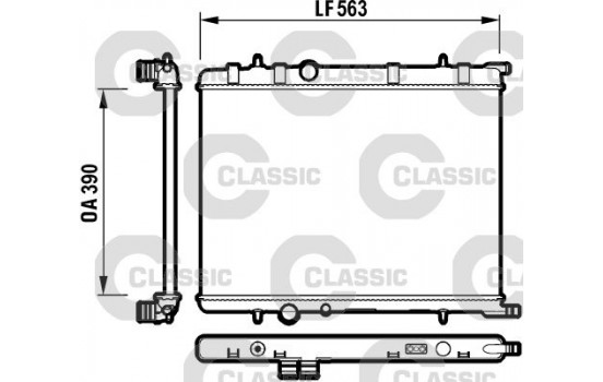 Radiator, engine cooling VALEO CLASSIC 232908