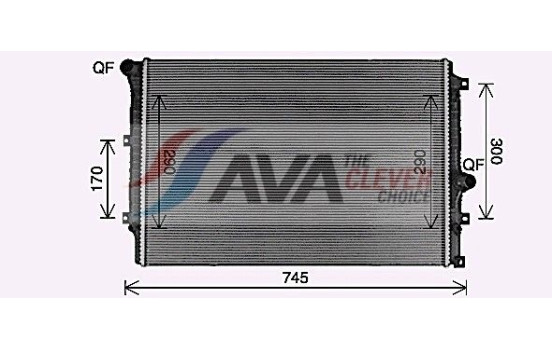 Radiator, engine cooling VN2428 Ava Quality Cooling, Image 2