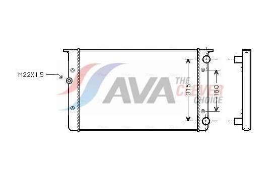 Radiator, engine cooling VNA2105 Ava Quality Cooling
