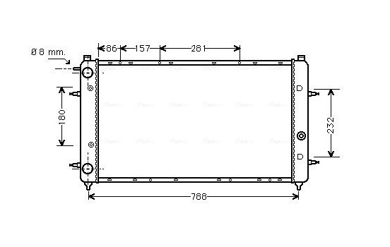 Radiator, engine cooling VNA2114 Ava Quality Cooling