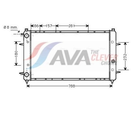 Radiator, engine cooling VNA2114 Ava Quality Cooling