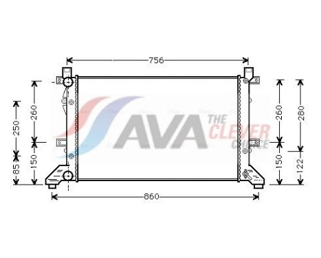 Radiator, engine cooling VNA2155 Ava Quality Cooling