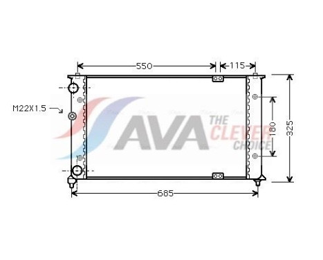 Radiator, engine cooling VNA2192 Ava Quality Cooling