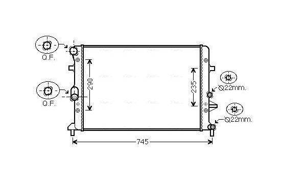 Radiator, engine cooling VNA2289 Ava Quality Cooling