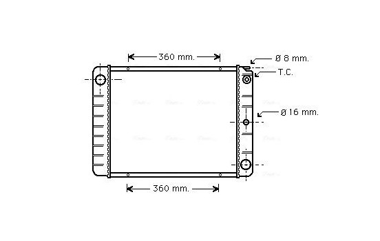 Radiator, engine cooling VO2027 Ava Quality Cooling