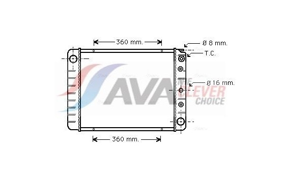 Radiator, engine cooling VO2028 Ava Quality Cooling
