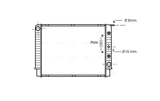 Radiator, engine cooling VO2062 Ava Quality Cooling