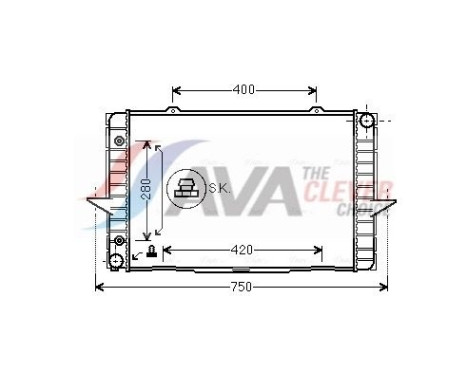 Radiator, engine cooling VO2064 Ava Quality Cooling