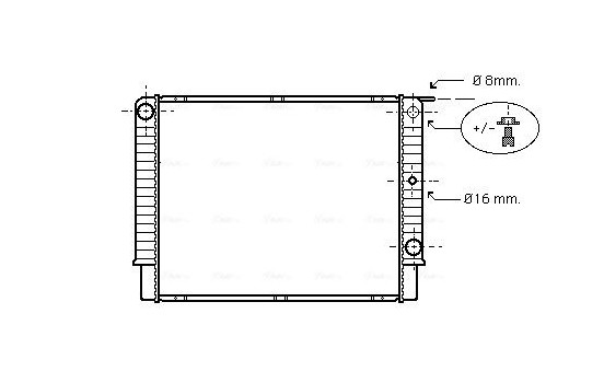 Radiator, engine cooling VO2087 Ava Quality Cooling