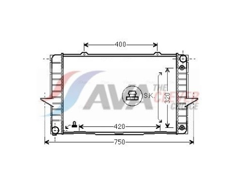 Radiator, engine cooling VO2092 Ava Quality Cooling