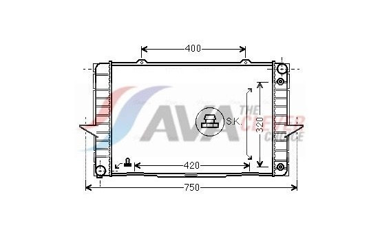 Radiator, engine cooling VO2092 Ava Quality Cooling