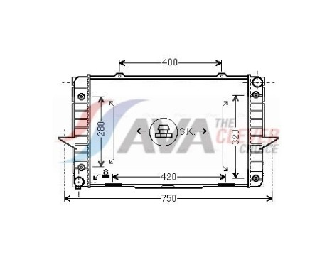 Radiator, engine cooling VO2093 Ava Quality Cooling