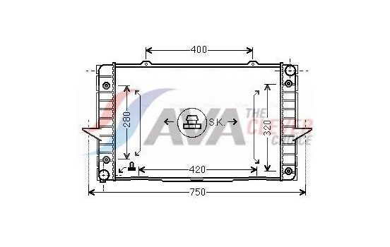 Radiator, engine cooling VO2093 Ava Quality Cooling
