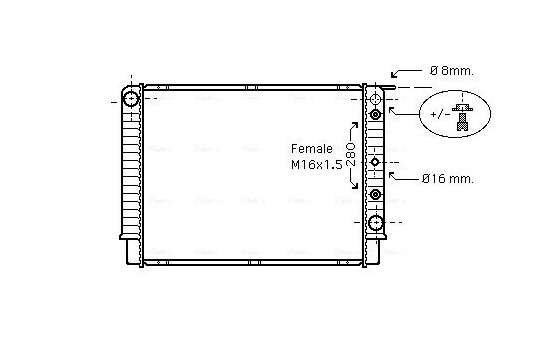 Radiator, engine cooling VO2098 Ava Quality Cooling