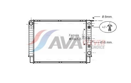 Radiator, engine cooling VO2098 Ava Quality Cooling