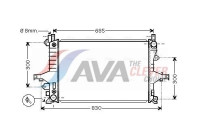 Radiator, engine cooling VO2115 Ava Quality Cooling