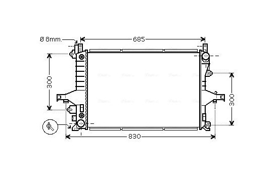 Radiator, engine cooling VO2117 Ava Quality Cooling