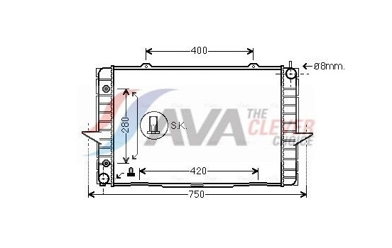 Radiator, engine cooling VO2118 Ava Quality Cooling