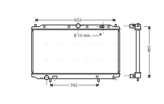 Radiator, engine cooling VO2124 Ava Quality Cooling