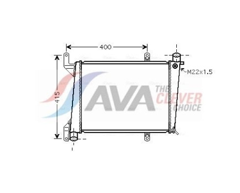 Radiator, engine cooling VO2127 Ava Quality Cooling