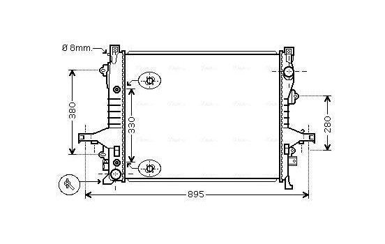 Radiator, engine cooling VO2133 Ava Quality Cooling