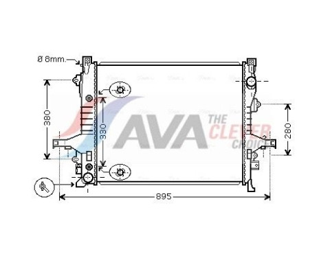 Radiator, engine cooling VO2133 Ava Quality Cooling