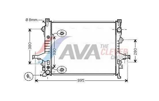 Radiator, engine cooling VO2133 Ava Quality Cooling
