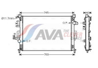 Radiator, engine cooling VO2186 Ava Quality Cooling