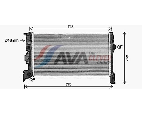 Radiator, engine cooling VO2304 Ava Quality Cooling, Image 2