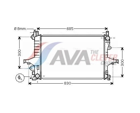 Radiator, engine cooling VOA2114 Ava Quality Cooling