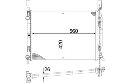 Radiator, engine cooling