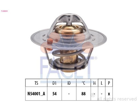 Thermostat, coolant Made in Italy - OE Equivalent 7.8202S Facet
