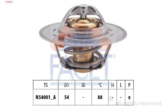 Thermostat, coolant Made in Italy - OE Equivalent 7.8202S Facet