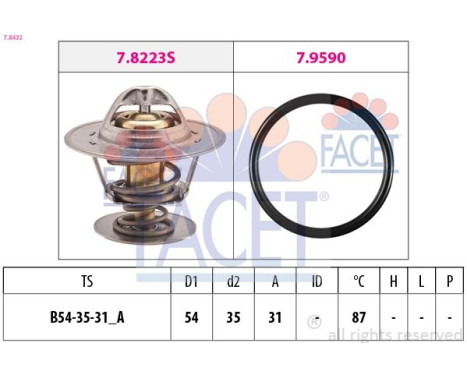 Thermostat, coolant Made in Italy - OE Equivalent 7.8432 Facet