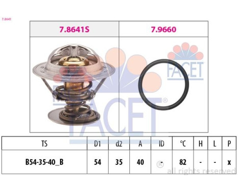 Thermostat, coolant Made in Italy - OE Equivalent 7.8641 Facet