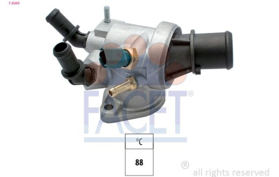 Thermostat, coolant Made in Italy - OE Equivalent 7.8669 Facet