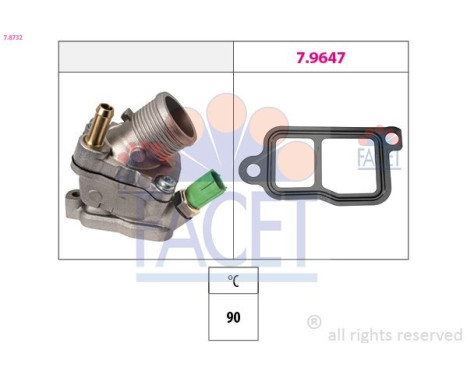 Thermostat, coolant Made in Italy - OE Equivalent 7.8732 Facet