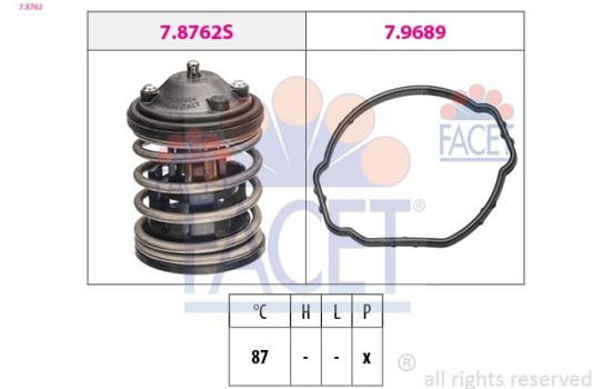 Thermostat, coolant Made in Italy - OE Equivalent 7.8762 Facet