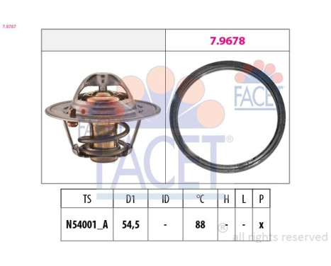 Thermostat, coolant Made in Italy - OE Equivalent 7.8787 Facet