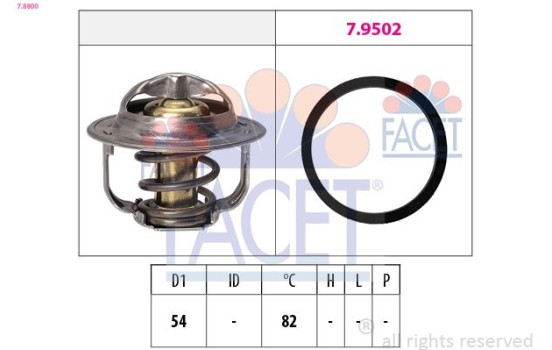 Thermostat, coolant Made in Italy - OE Equivalent 7.8800 Facet