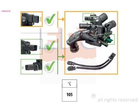 Thermostat, coolant Made in Italy - OE Equivalent