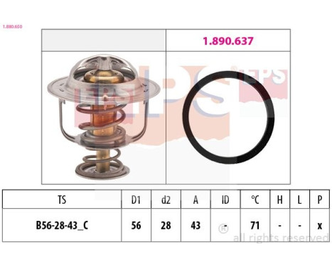 Thermostat, coolant Made in Italy - OE Equivalent