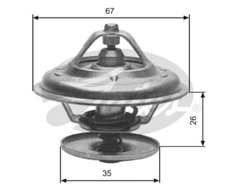 Thermostat, coolant TH13287G1 Gates, Image 2