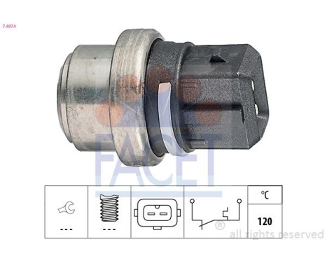Temperature Switch, coolant warning lamp Made in Italy - OE Equivalent 7.4074 Facet