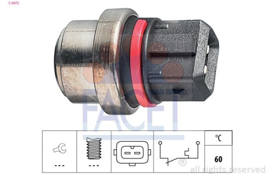 Temperature Switch, coolant warning lamp Made in Italy - OE Equivalent 7.4075 Facet