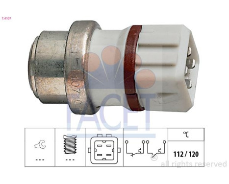 Temperature Switch, coolant warning lamp Made in Italy - OE Equivalent 7.4107 Facet