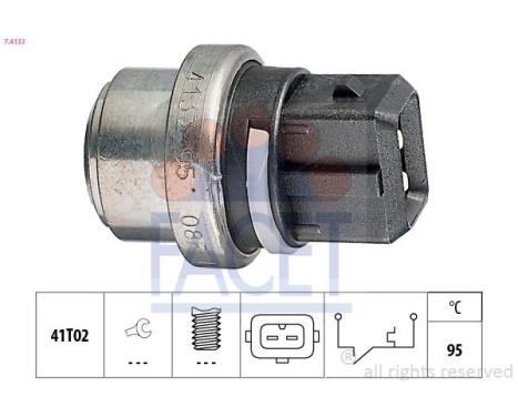 Temperature Switch, coolant warning lamp Made in Italy - OE Equivalent 7.4133 Facet