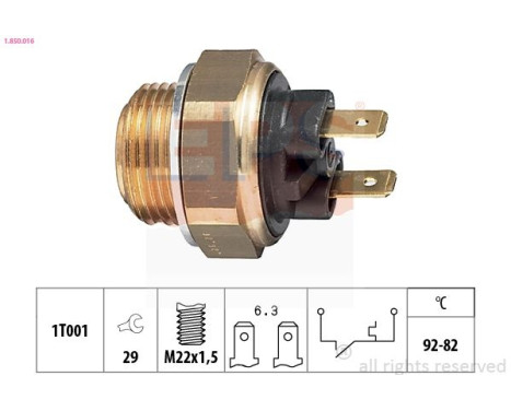 Temperature Switch, radiator fan Made in Italy - OE Equivalent 1.850.016 EPS Facet