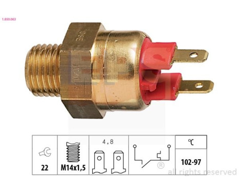 Temperature Switch, radiator fan Made in Italy - OE Equivalent 1.850.063 EPS Facet